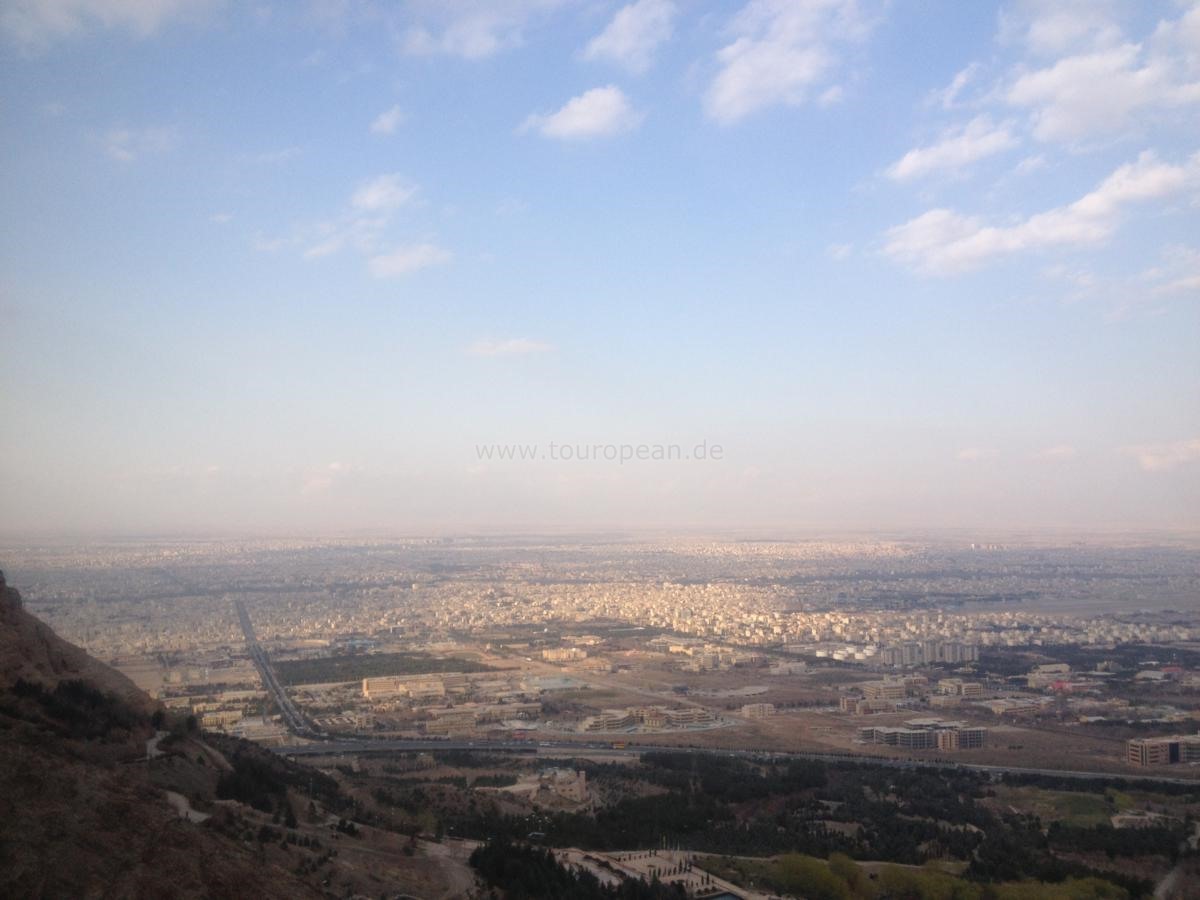 Talfahrt, Blick auf Esfahan