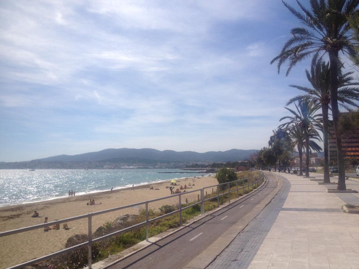 Stadtstrand Palma de Mallorca, (Rad-) Wanderweg entlang der Küste (Can Pastilla - Palma)