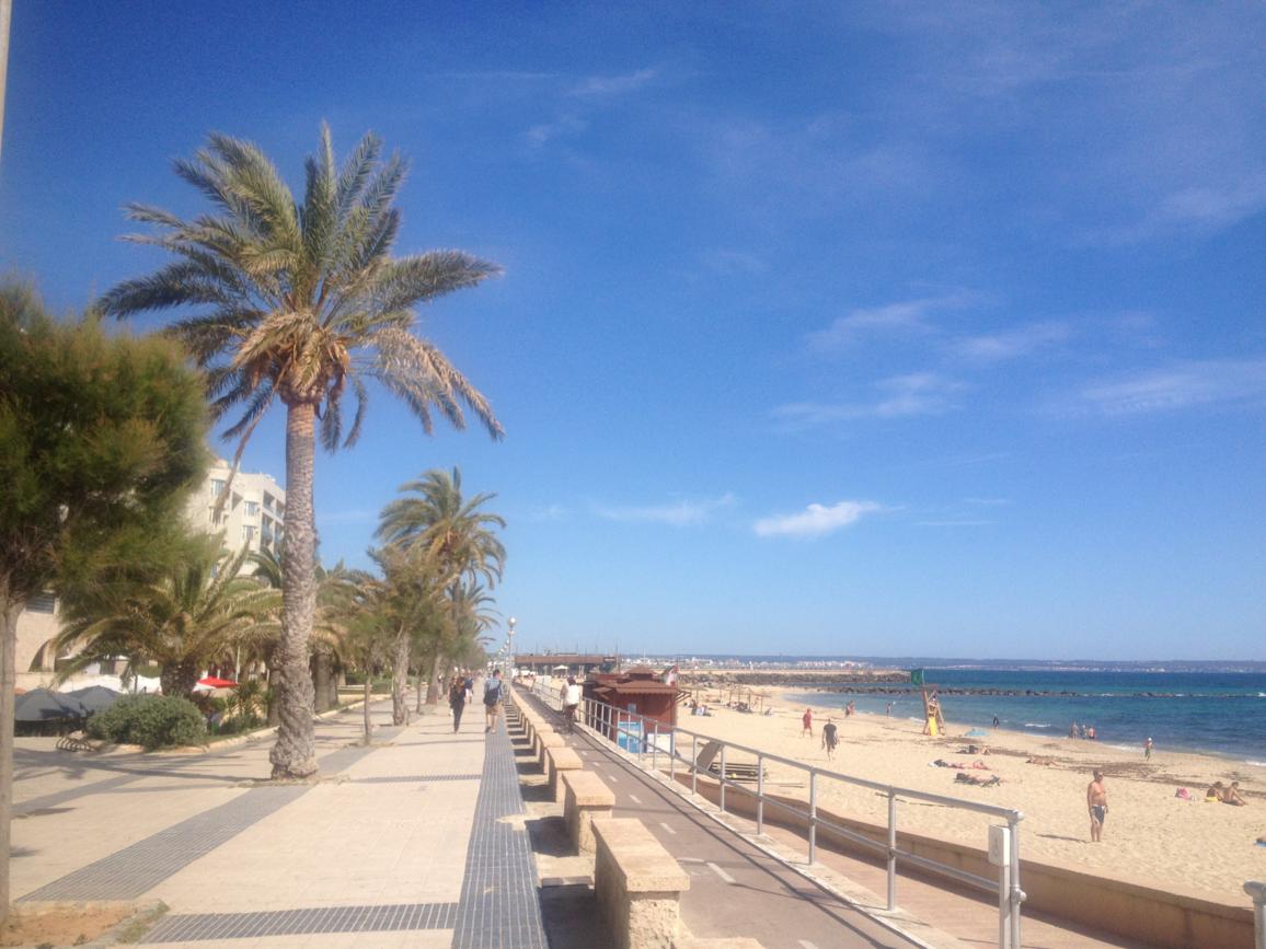 Stadtstrand Palma de Mallorca, (Rad-) Wanderweg entlang der Küste (Can Pastilla - Palma)