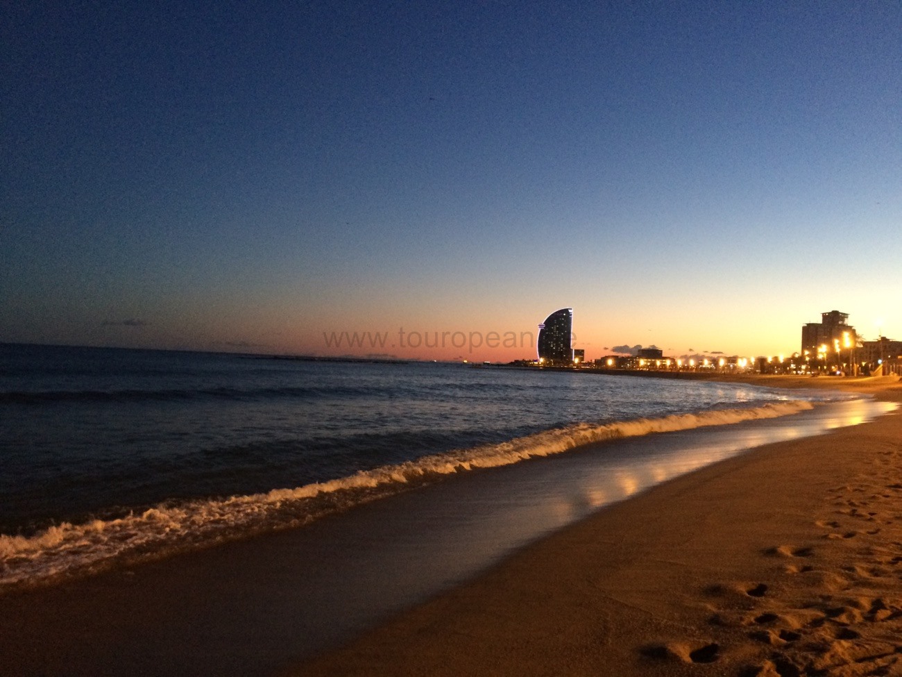 Abendstimmung an der Platja de Barceloneta